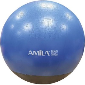 Μπάλα Γυμναστικής Amila Gymball 65cm Μπλε με Βάρος Στην Βάση 48445 -