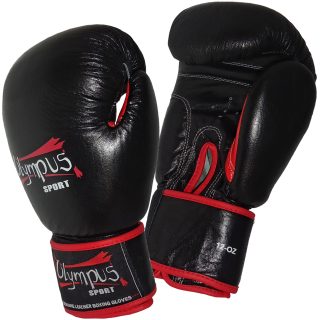 Πυγμαχικά Γάντια Olympus Δέρμα THAI στυλ Μαύρο/κόκκινο