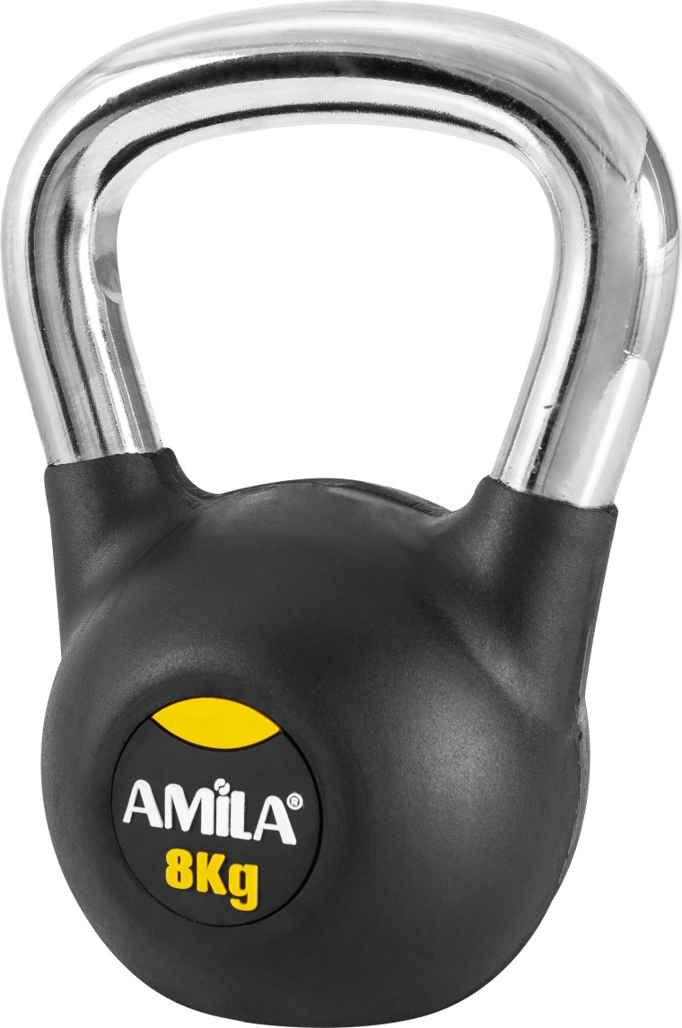 AMILA Kettlebell Rubber Cover Cr Handle 8kg