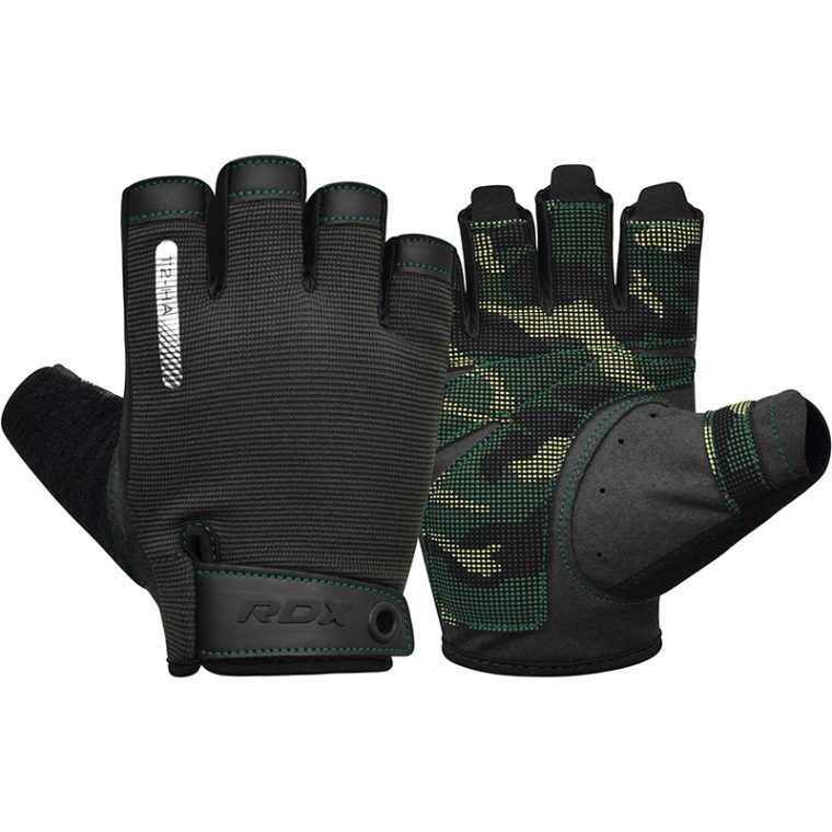 RDX GYM TRAINING GLOVES T2 HALF ARMY GREEN - army green t2 half taining gym gloves 1 3