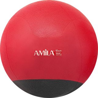 Μπάλα Γυμναστικής AMILA GYMBALL 65cm Κόκκινη με Βάρος στην Βάση