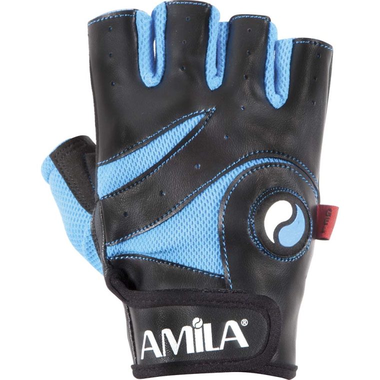 Γάντια Άρσης Βαρών AMILA Amara PU Μπλε/Μαύρο L