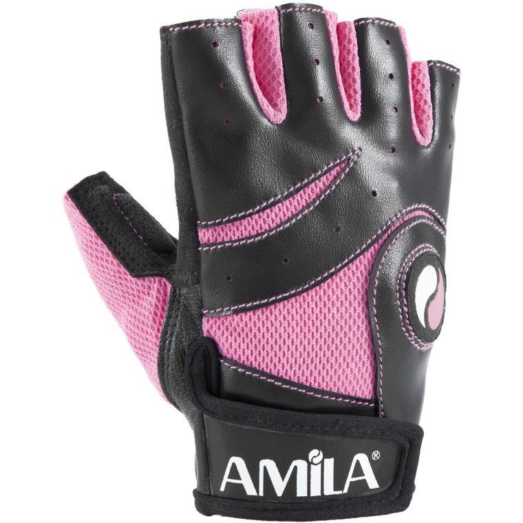 Γάντια Άρσης Βαρών AMILA Amara PU Ροζ/Μαύρο M