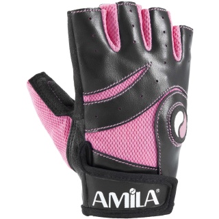 Γάντια Άρσης Βαρών AMILA Amara PU Ροζ/Μαύρο XL