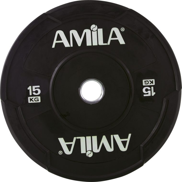 Δίσκος AMILA Black W Bumper 50mm 15Kg