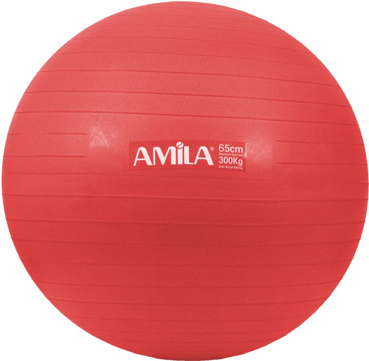 Μπάλα Γυμναστικής AMILA GYMBALL 65cm Κόκκινη Bulk
