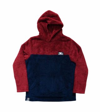 BAD BOY Sherpa Fleece Hoodie-Navy/red