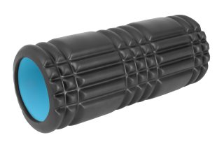 AMILA Foam Roller Plexus Φ14x33cm Μαύρο/Γαλάζιο