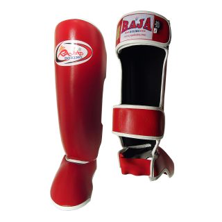 Shin Instep Guard Raja Leather ONE COLOR - Red